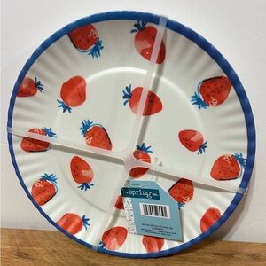 Hobby Lobby Set of 4 Melamine Dessert Plates Strawberries 8”NEW